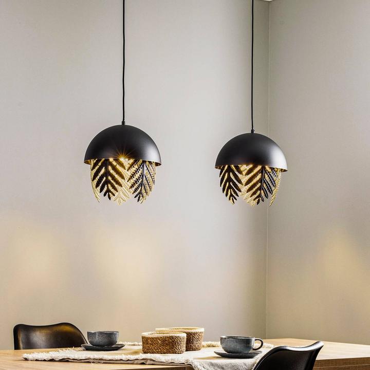 Actual product image Lucande Aparas 2 pendant light Black/Gold (E27)