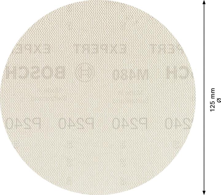 Actual product image Bosch Professional Zubehör Expert M480 sanding net for random orbital sander, 125 mm, G 240, 5 pieces (240)