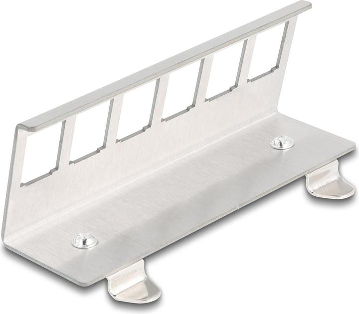Produktbild Delock Keystone Metall Halterung 6 Port für Hutschiene (CAT8.1, 0.12 m)