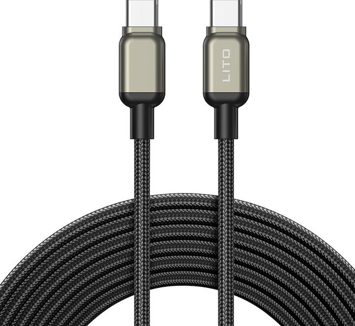 Image du produit Lito - Data Cable (LD17) - Type-C to Type-C, Fast Charging, Braided Nylon - Black (1 m)