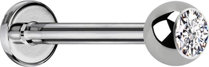 Actual product image Star Piercing Micro Labret silver with ball and crystal silver (without brass, Titanium)