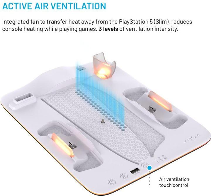 Actual product image Fixed multifunction station for PlayStation 5 (Slim) with fans and charging for two DualSense Co (Playstation Classic)
