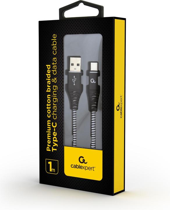 Actual product image Gembird CC-USB2B-AMCM-1M-BW USB Cable USB 2.0 USB A USB C Black (1 m, USB 2.0)