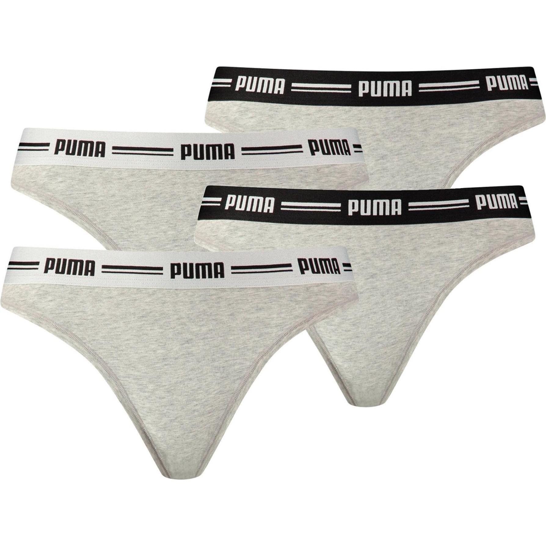 Puma, Damen, Unterhosen, String Sportlich Figurbetont, Grau, (L, 4er Pack)
