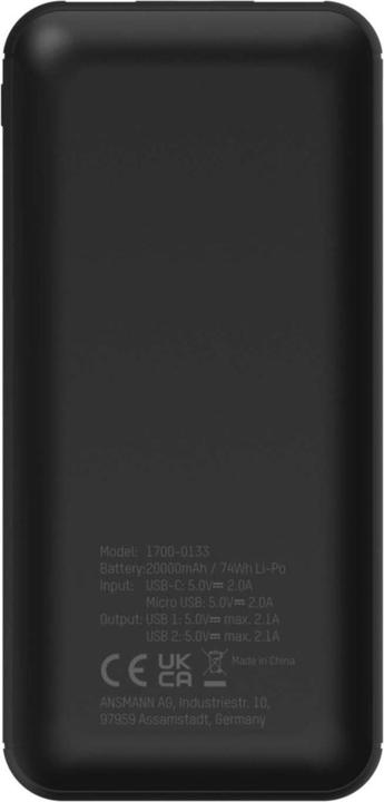Actual product image Ansmann PB212 (20000 mAh, 18 W, 37 Wh)