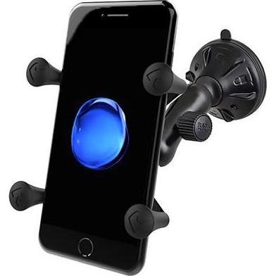 RAM Mounts X-Grip Phone Mount with Twist-Lock Low Profile Suction Base, Smartphone Halterung, Schwarz