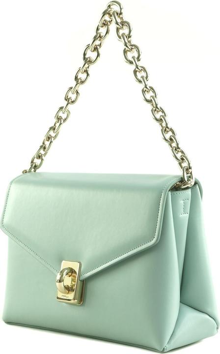 Actual product image Furla meridiana shoulder bag in aquamarine leather