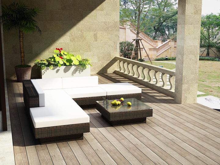 Image du produit PureHaven Ensemble en rotin 300x300 cm aux formes élégantes, résistant à l'usure et très robuste, comprenant