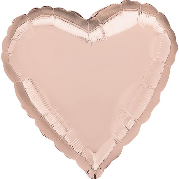 Amscan Standard Rose Gold Folienballon Herz C16 lose 43 c