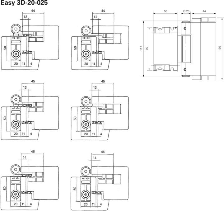 Produktbild Sassba Türbänder Easy 3D-025 / 3DC-025
