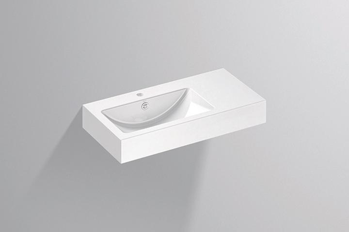 Image du produit Alape Lavabo WT.PR800H.L, rectangulaire L : 800mm H : 143mm P : 405mm, 4205000000, blanc (405 mm, 800 mm)