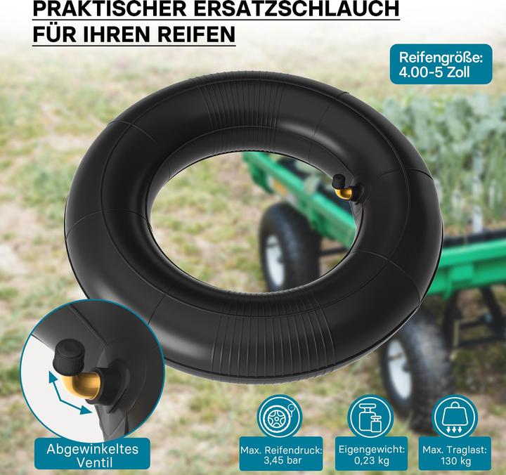 Actual product image Wiltec Inner tube for lawn mower tyre 11x4.00/4.10/3.50-5 with curved valve stem garden tractor (Lawn mower, Garden machinery spare parts)