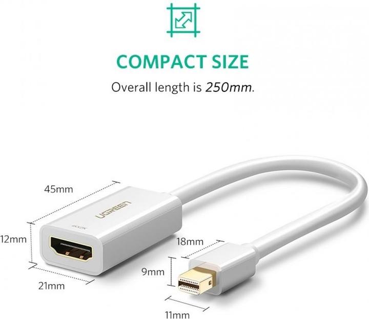 Produktbild Ugreen Mini Display Port zu HDMI Adapter Konverter 4K (Mini DP)