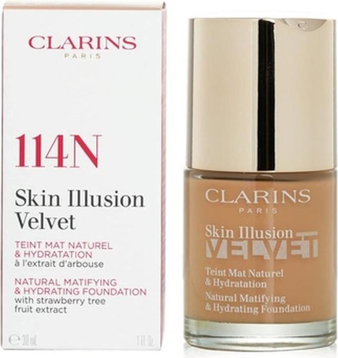 Actual product image Clarins Skin Illusion Velvet No 114N (No. 114N Cappuccino)