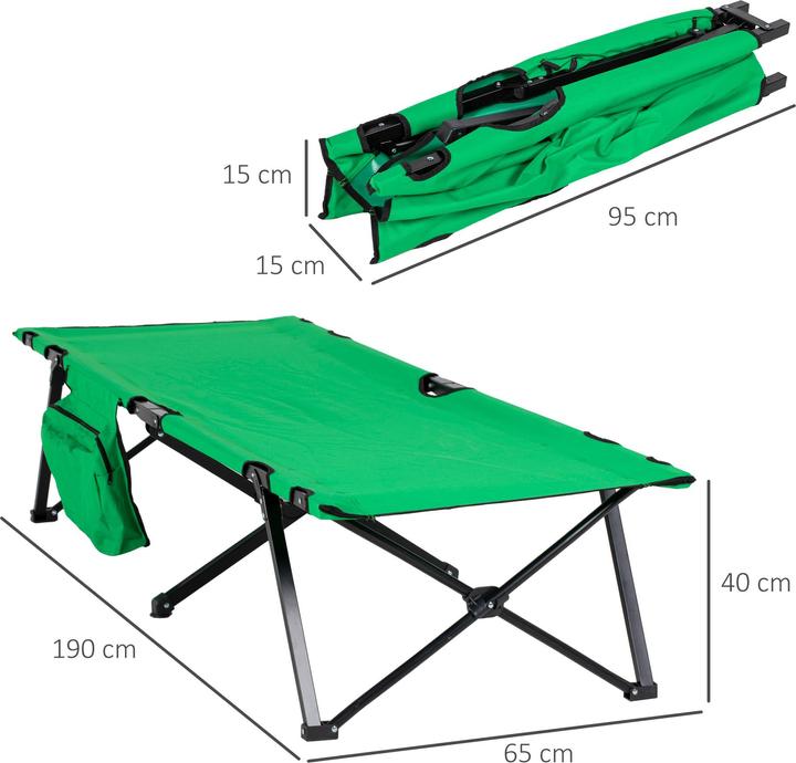 Actual product image Outsunny Camping bed with side pocket