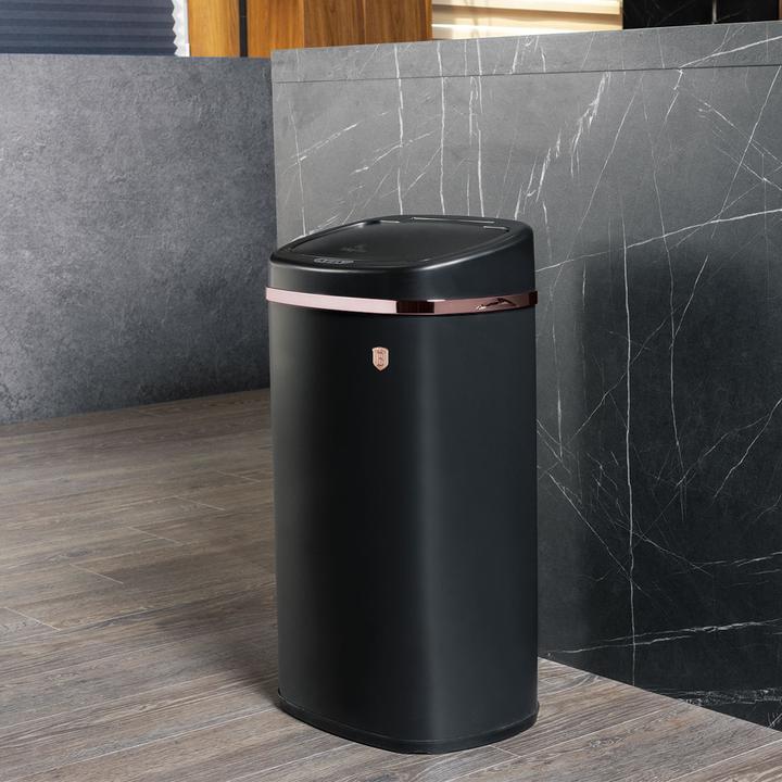 Immagine prodotto BerlingerHaus Cestino di design con sensore tattile, nero-rosa-oro, 58 L (58 l)