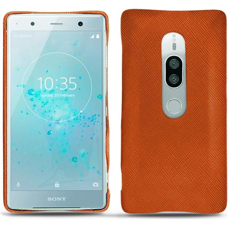 Noreve Lederschutzhülle (Sony Xperia XZ2 Premium), Smartphone Hülle, Orange