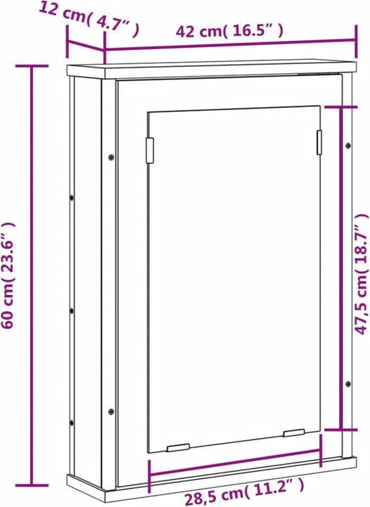 Produktbild vidaXL Spiegelschrank (42 x 12 x 60 cm)