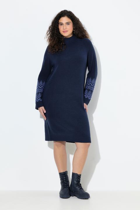 Immagine prodotto Ulla Popken Abito di maglia in stile norvegese con collo alto e maniche lunghe (54)