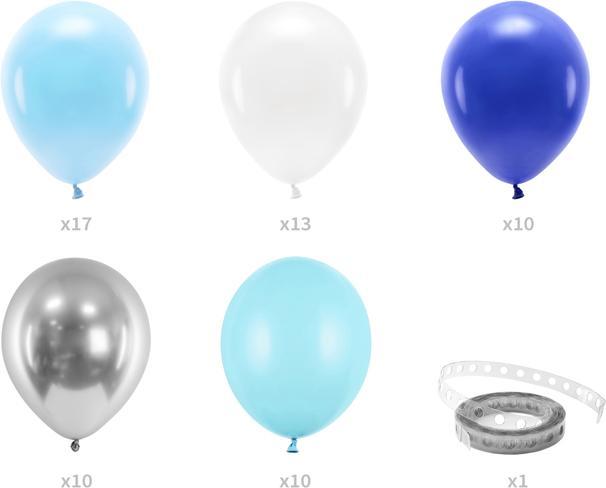 Produktbild Partydeco Bogen aus Luftballons Blau und Silber (60 x)