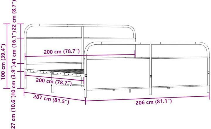 Image du produit vidaXL Bettgestell (200 x 200 cm)