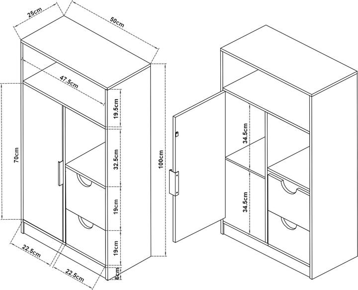Actual product image En.Casa Namsskogan (50 x 25 x 100 cm)