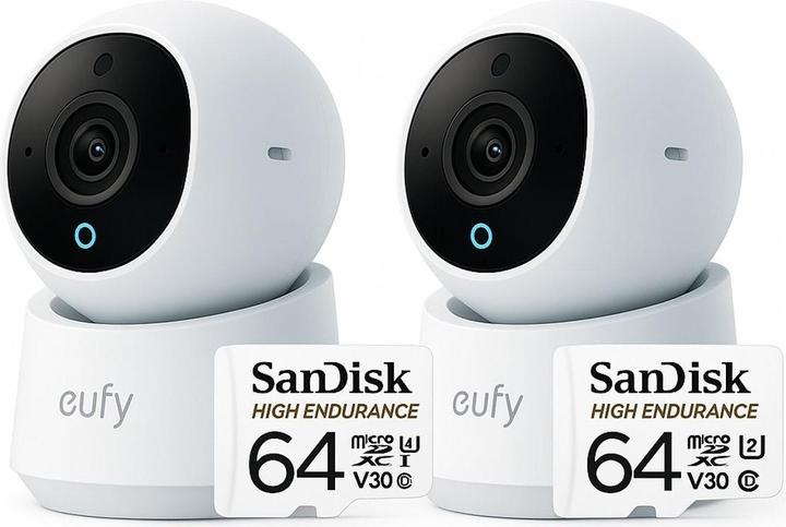 Actual product image eufy Security Indoor camera E30 2 stuks â€“ Indoor Cam - 4K UHD â€“ Pan & Tilt â€“ AI Mens- (3840 x 2160 pixels)