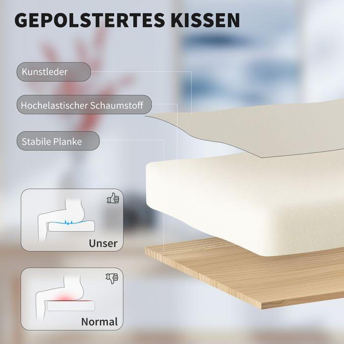 Produktbild Swisshandel24 Bürostuhl, Kunstleder-Bezug, Fussstütze, höhenverstellbar, rollbar, Beige (46 - 54 cm)