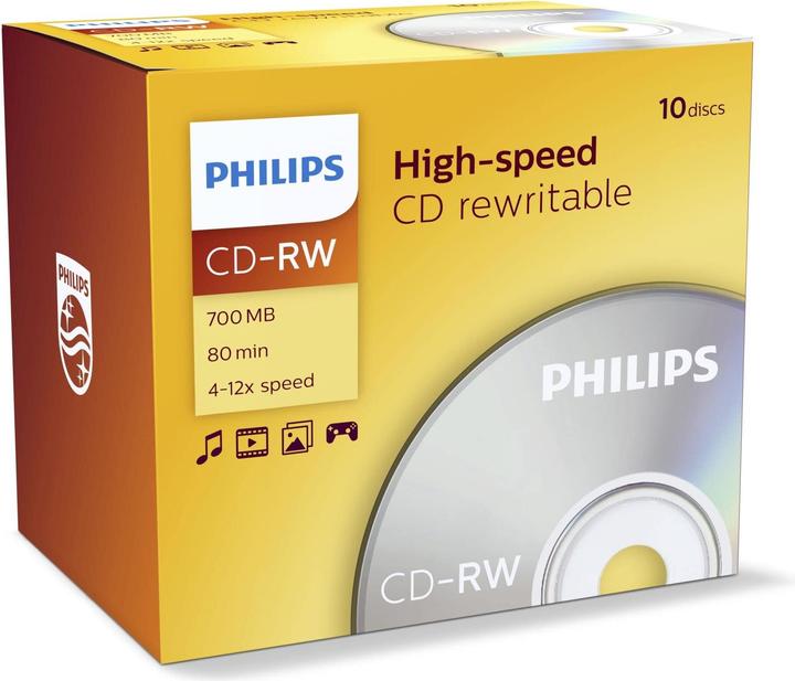 Immagine prodotto Philips 1x10 CD-RW 80Min 700MB 4-12x JC (10 x)