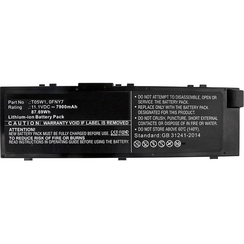 CoreParts Laptop Battery for DELL (7900 mAh), Notebook Akku, Schwarz