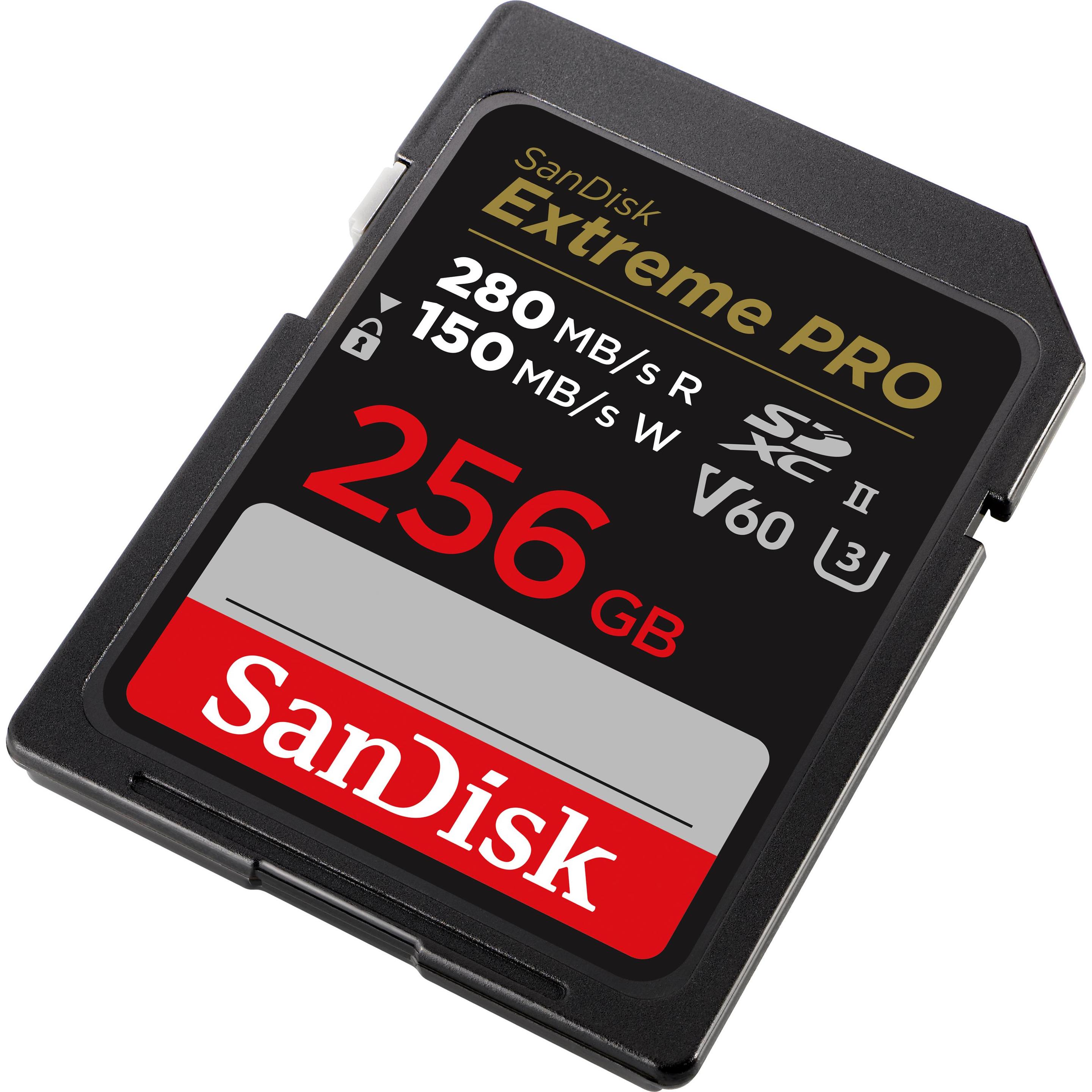 Thumbnail - SanDisk Extreme PRO UHS-II V60 (256 GB, SDXC, U3, UHS-II), Speicherkarte, Schwarz
