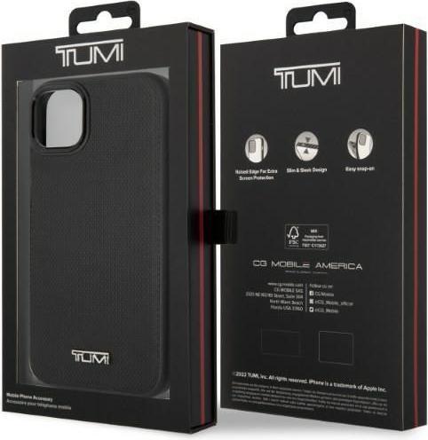 Actual product image Tumi TUHMP14SRBAK iPhone 14 6,1" czarny/black hardcase Leather Balistic Pattern MagSafe (Apple iPhone 14)