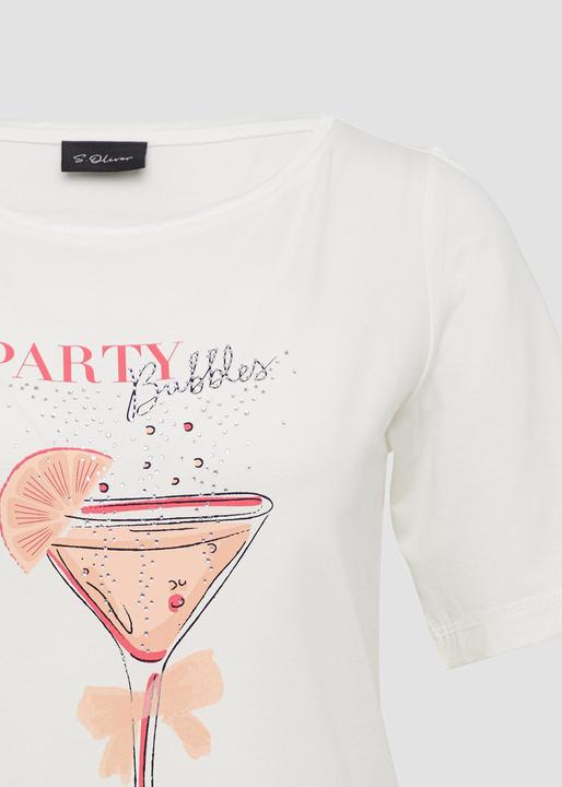 Immagine prodotto S.Oliver T-Shirt Jersey-T-Shirt mit Frontprint und Schmucksteinen (46)