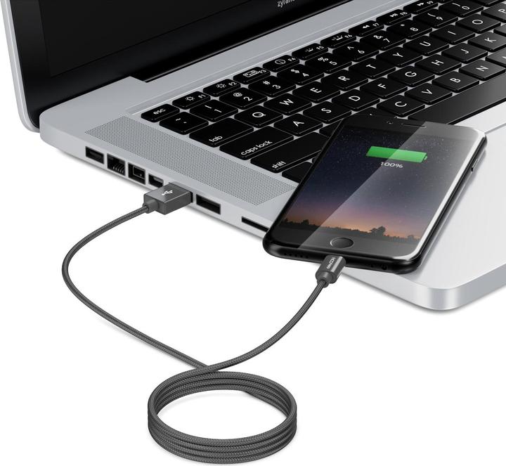 Produktbild deleyCON USB 2.0-Kabel USB A - Lightning 0.5 m (0.50 m, USB 2.0)