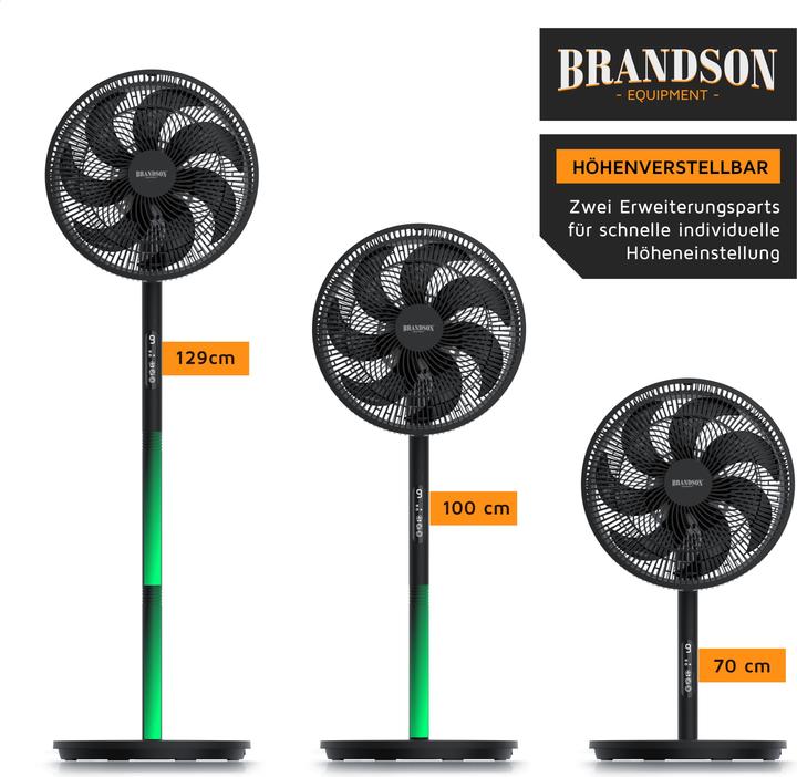 Produktbild Brandson Standventilator DC-Motor, leise, Oszillation, Fernbedienung, 30 W, 9 Geschwindigkeitsstufen (29.70 dB)