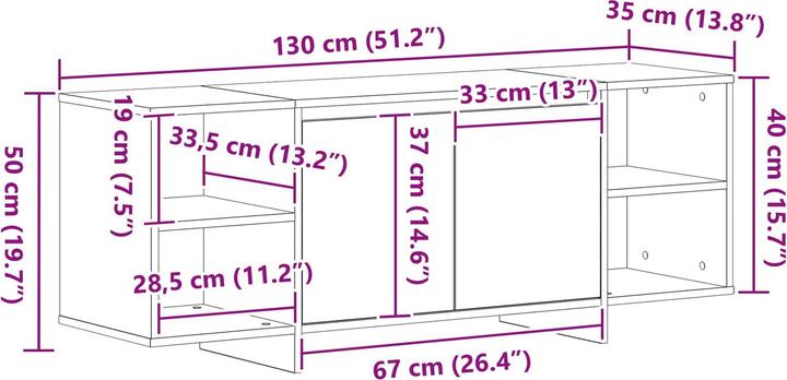 Produktbild vidaXL TV-Schränk (130 x 35 x 50 cm)