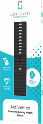 Actual product image Just in Case ActiveFlex Strap - Galaxy Watch 20mm - Black (20 mm, Silicone)