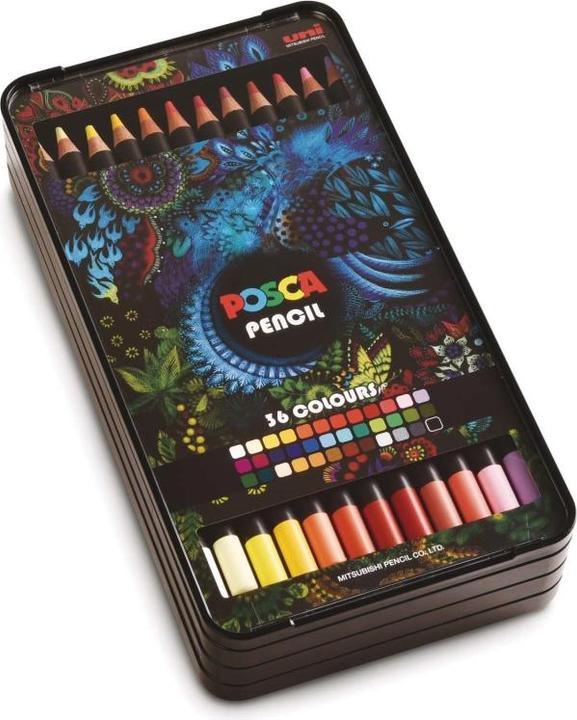 Actual product image Posca Pencil KPE-200 Artist's coloured pencils set of 36 assorted (Assorted, 36 x)