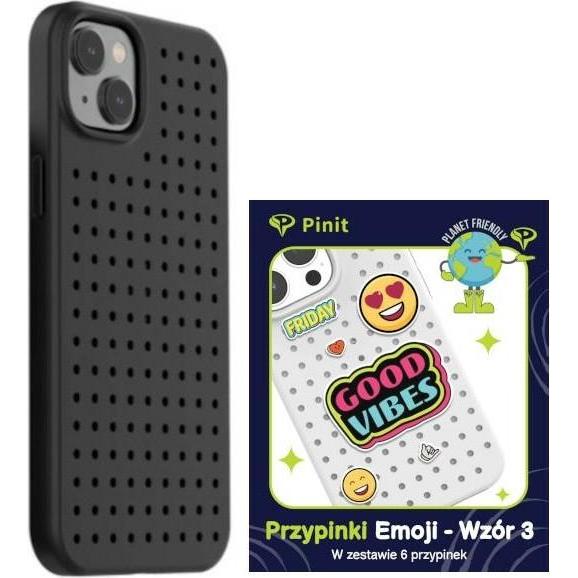 Pinifit Zestaw Etui Pinit Dynamic + Emoji Pin iPhone 14 Plus 6.7" czarny/black wzór 3 (Apple iPhone 15 Plus, Apple iPhon...