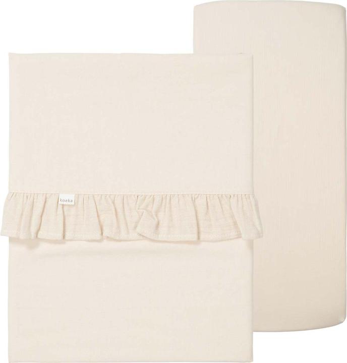 Produktbild Koeka Babylaken und Spannbettlaken ruffle Kombipaket Far warm white