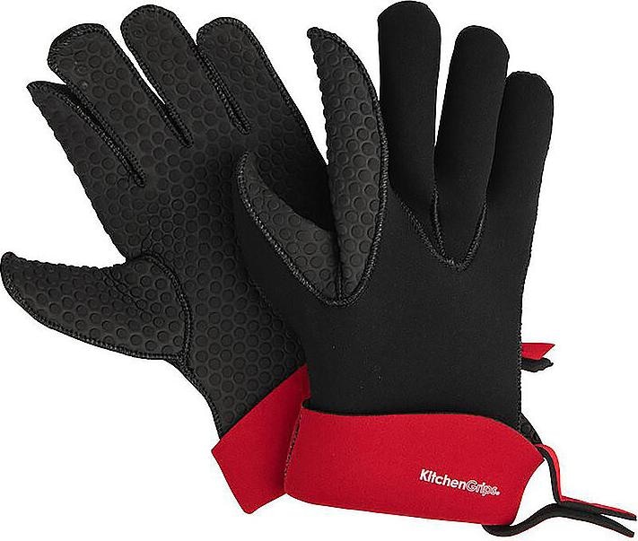 Produktbild Cuisipro Küchenhandschuhe Gr. L, 5 Finger, schwarz rot (Gummi/Neopren)