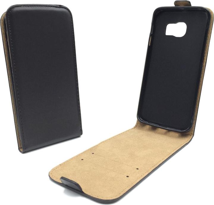 Produktbild König Design Handyhülle für Samsung Galaxy S6 Edge Plus Schutztasche Wallet Cover 360 Schwarz (Samsung Galaxy S6 Edge)