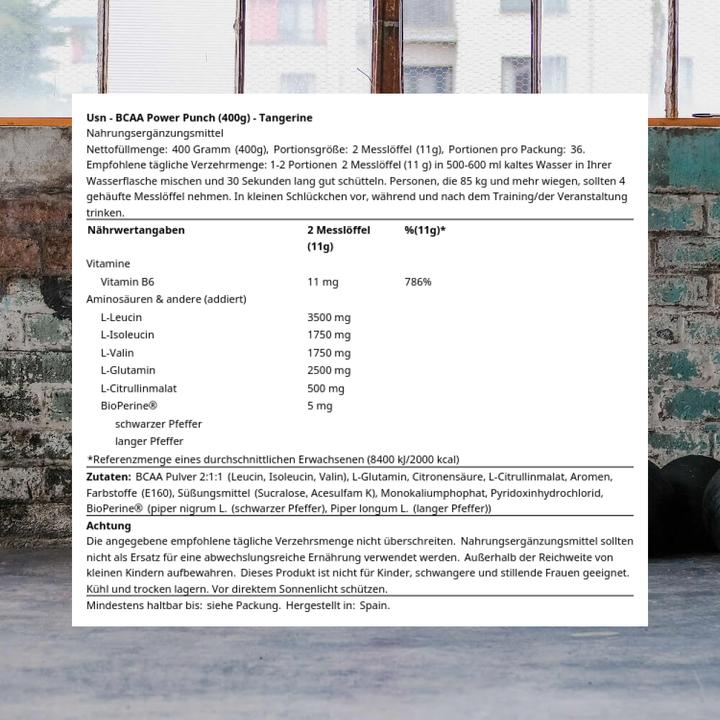 Actual product image USN BCAA Power Punch (1 Piece, Powder, 400 g)