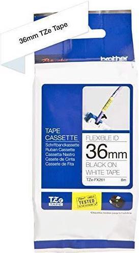 Image du produit Brother Flexitape laminé noir/blanc TZe-FX261 à PT-550 (4 cm, Noir)