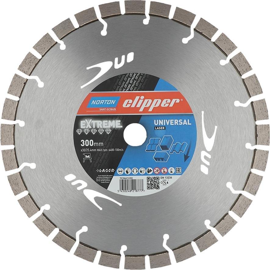 Norton Clipper, Lama, Disco da taglio diamantato Clipper Extreme Universal Laser - 300 x30/25,4 mm