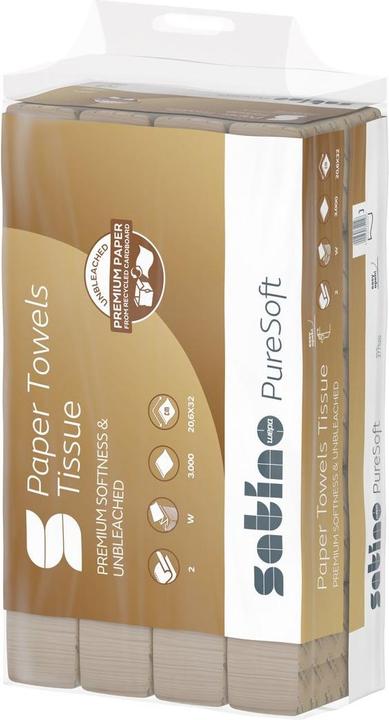 Actual product image Wepa Satino towel paper PureSoft 277570 V-fold 2lg 3,200 sheets/pack. (1 x)