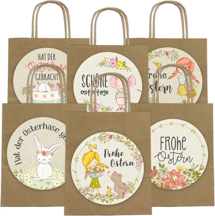 Produktbild Papierdrachen XXL Ostertüten Henkel 7- braun - packpapier (Geschenktüte, 6 x)