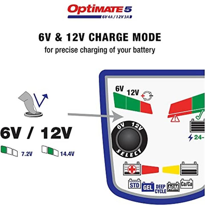 Image du produit Tecmate Optimate 5 Voltmatic Acculader (12V, 6V)