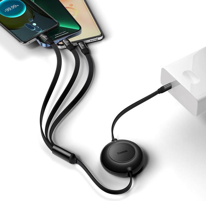 Productafbeelding Baseus Heldere Spiegel 4, USB-C 3-in-1 kabel voor micro USB / USB-C / Lightning 100W / 3,5A 1,1m (Zwart) (1.10 m, USB 3.2 Gen 1)
