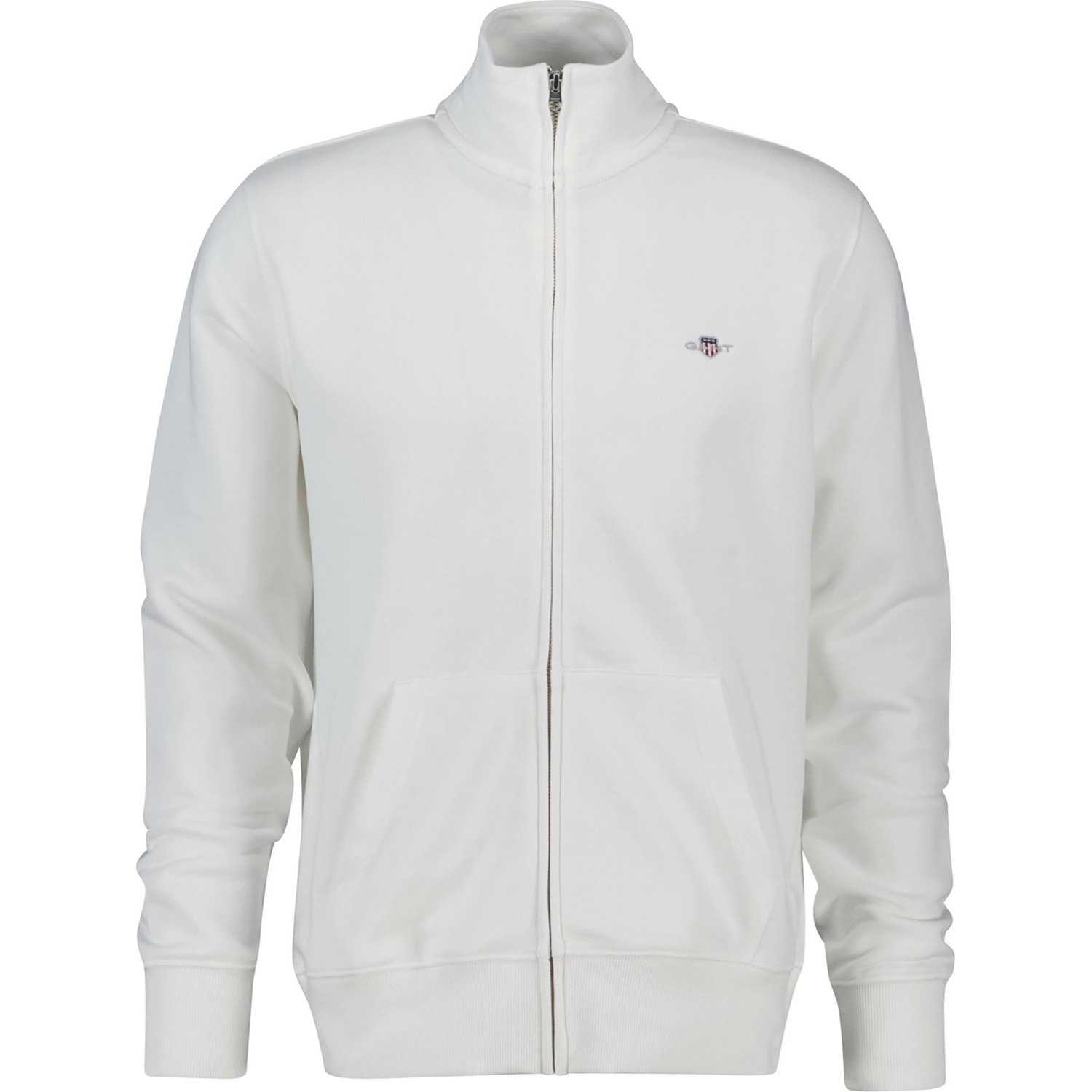 GANT, Herren, Pullover, Regular Shield Full Zip Sweat, Weiss, (XXL)